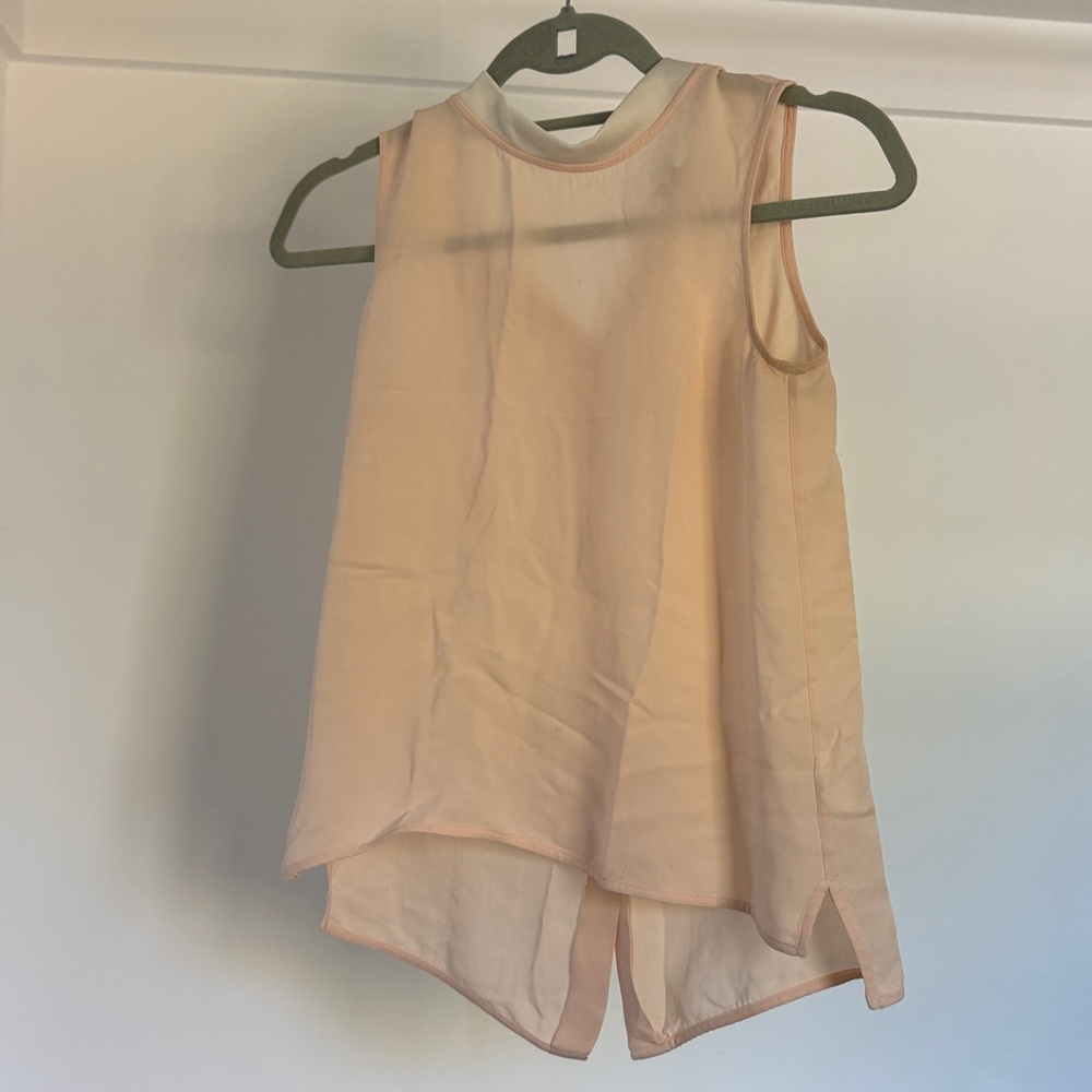 Theory Light Pink silk Sleeveless Blouse